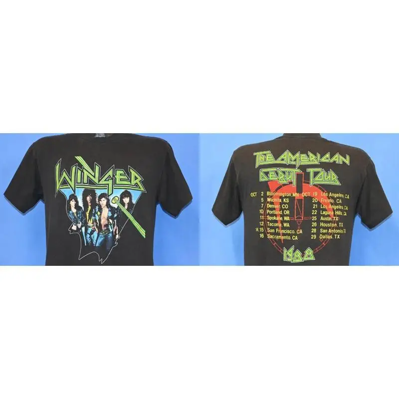 New Shirt for Fan /Winger American Debut Tour-double side shirt,1988 Print Shirt