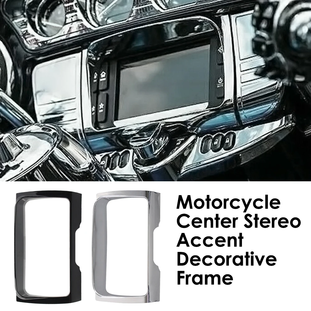 

Motorcycle Radio Trim Bezel Center Stereo Accent Frame For 2014-2019 Harley Touring Electra Street Street Glide Tri Glide