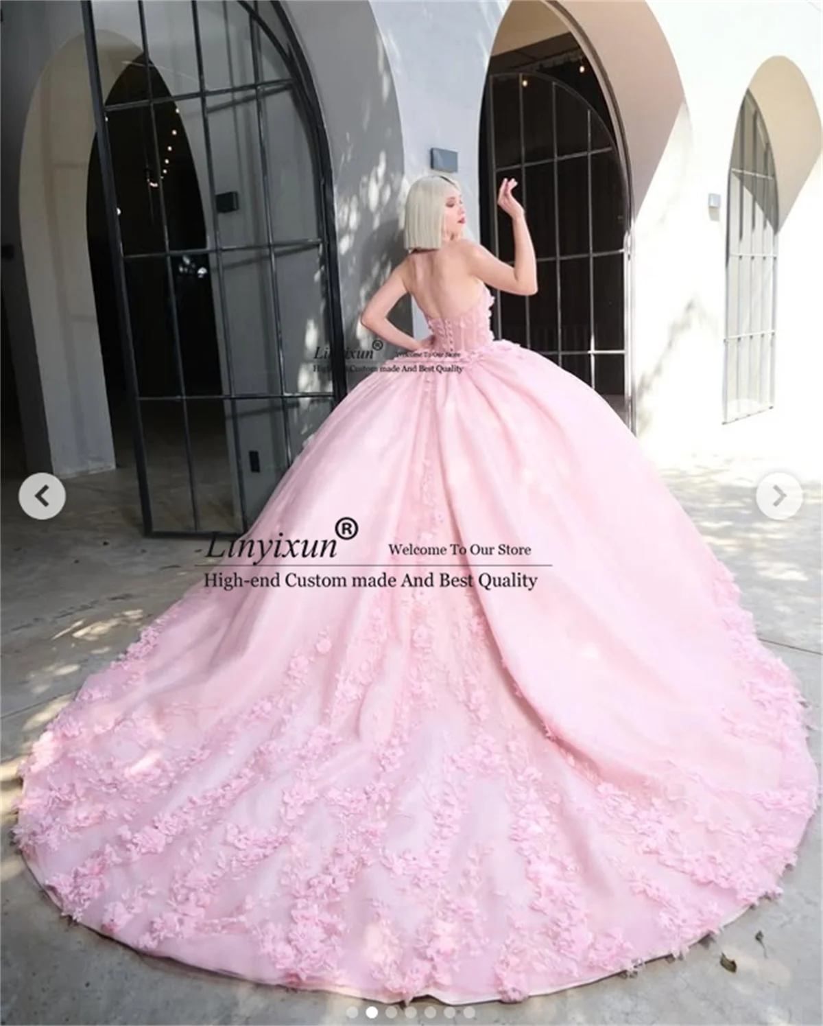 Princess Ball Gown Quinceanera Dress Customized Corset Vestido De 15 Anos With 3D Floars Lace Appliques Mexican Sweet 16 Gowns