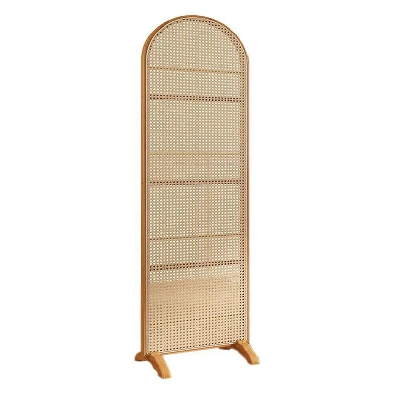 Chinese-style entrance screen, partitioning the living room door to block the hollow grille, modern simple rattan rack