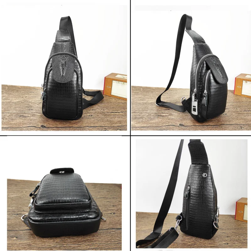 Genuine Leather Men's Shoulder Bag, Crossbody Bags Simple Cowhide Bag,Vegetable-tanned Top Layer Leather Fashion Casual