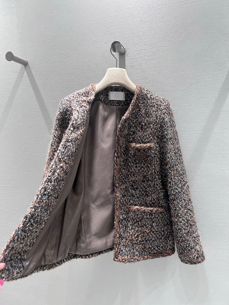 SVORYXIU الخريف الشتاء نمط جديد الترفيه نمط جيوب مزدوجة صف واحد مشبك الحياكة معطف امرأة موضة سترة دافئة معطف #2