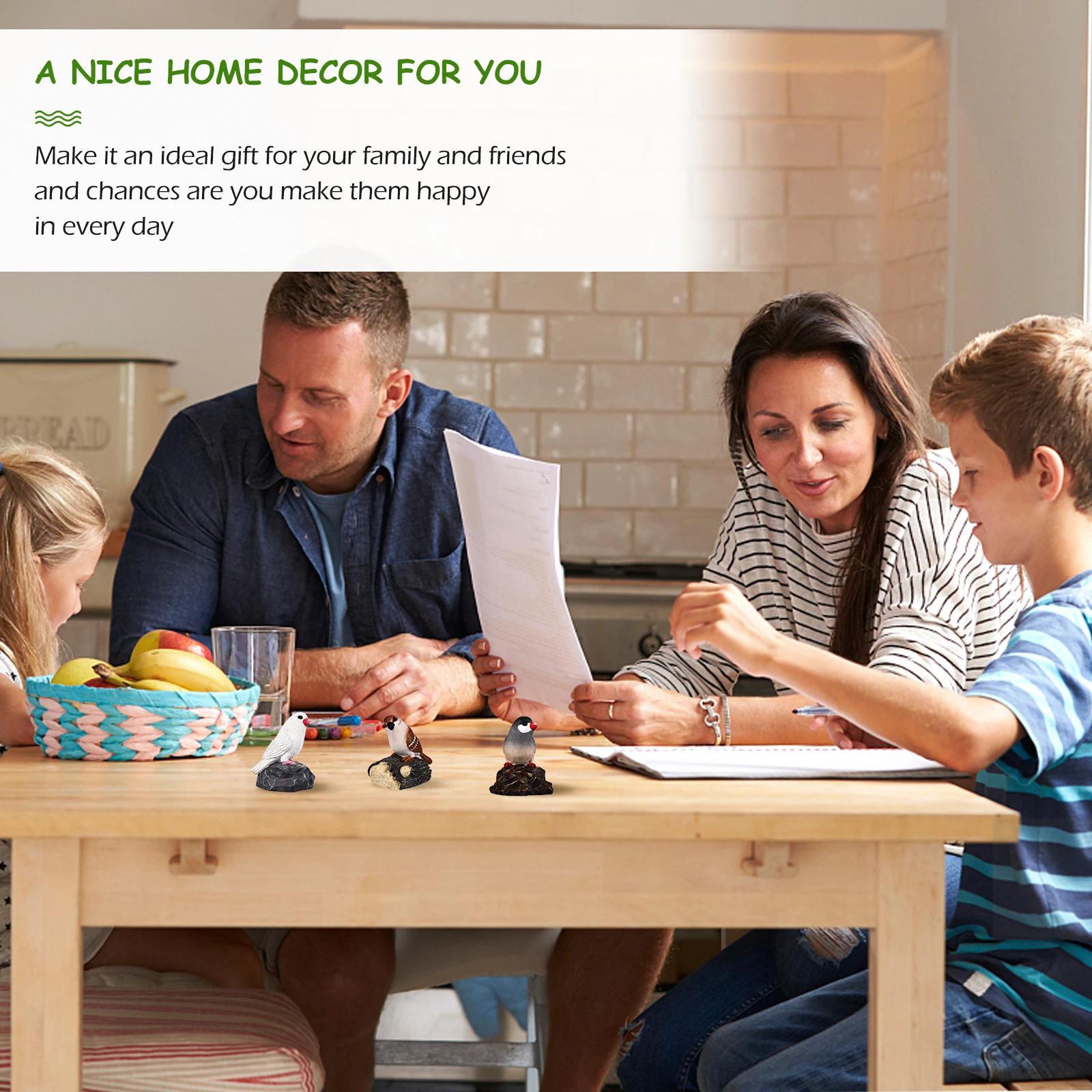 

3Pcs Simulation Bird Resin Yard Decoration Lifelike Creative Ornamental Garden Home Scene Adornment Simulation Bird