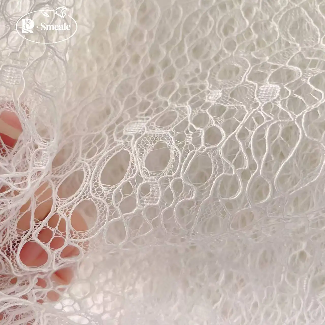 Border Line Großer hohler weicher Mesh-Brautspitzenstoff, Hochzeitskleidstoff, Kleidung Hilfsmaterialien, DIY-Nähzubehör – Detail 6