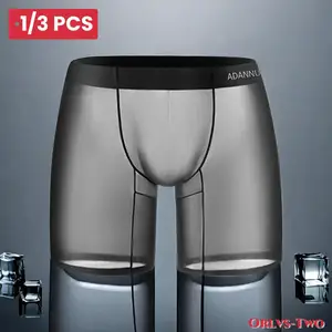 1/3 männliche PCs Eis transparentes Gewebeboxer 0.01 Ultra-dünn 10 Hauptverkäufe Cueca transparent - №2