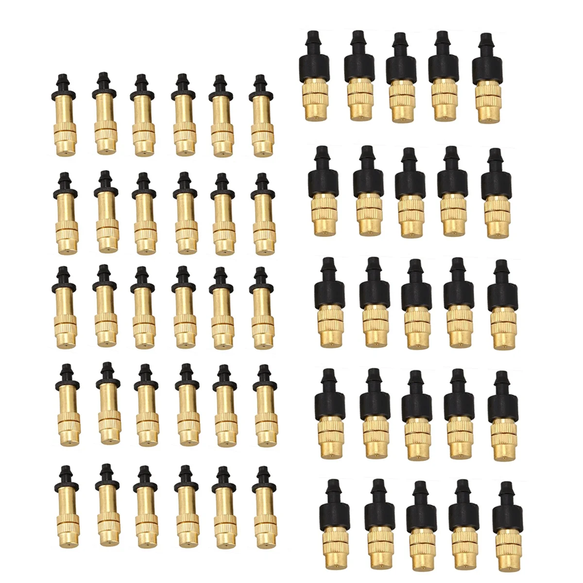 Качественный 50 шт. регулируемый распылитель, латунная насадка для запотевания, распылительный спринклер для мини-капельного садового полива, спрей для орошения