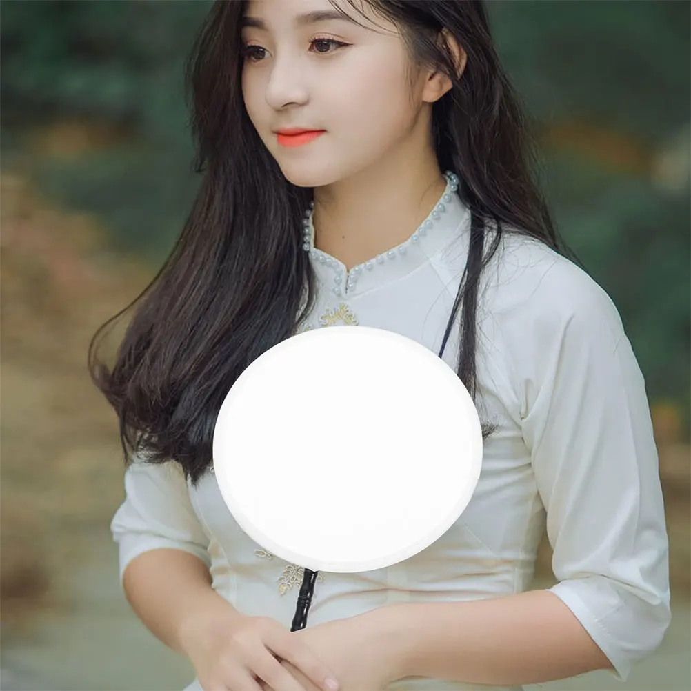 

Folding Fan Foldable Handheld Fans for Women Simple Plastic Collapsible Dancing Round