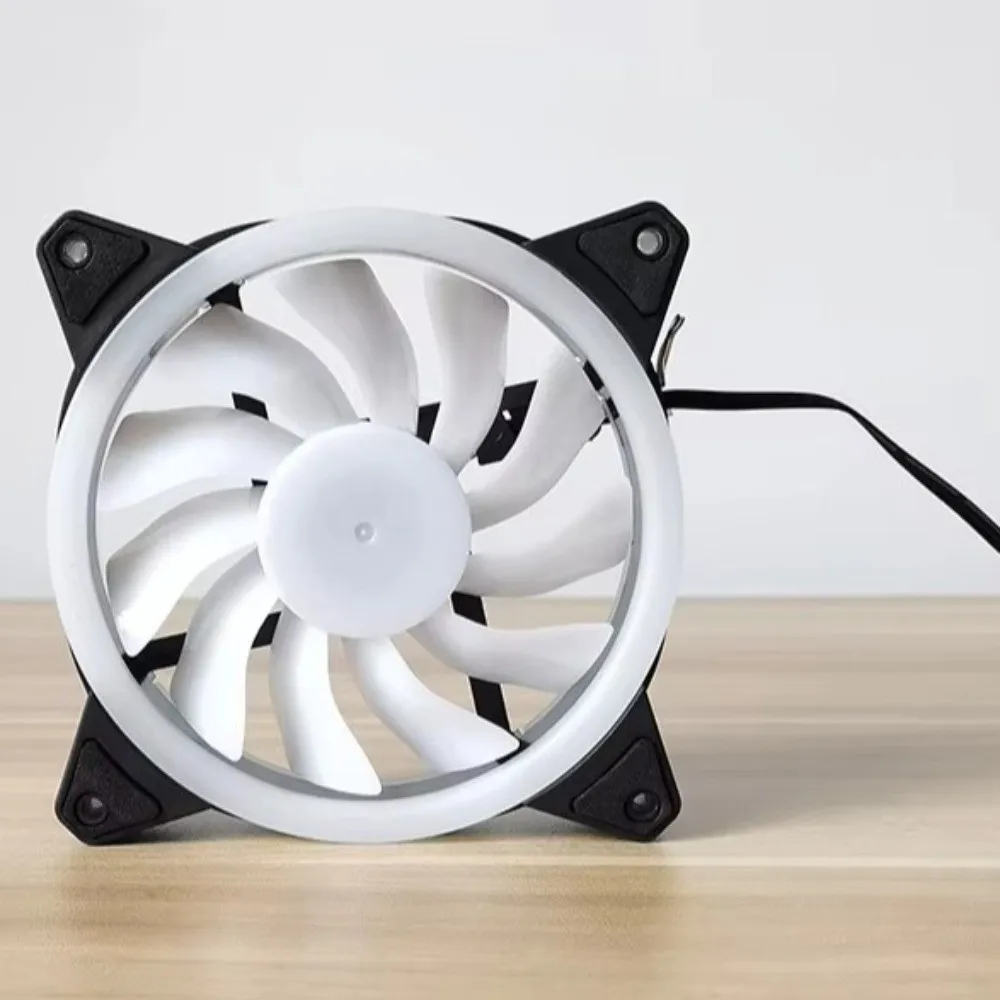 RGB Fan 12cm Case Fan 120mm LED PC Cooling Fan High Airflow Dual Aperture PC Silent Fan Desktop Computer