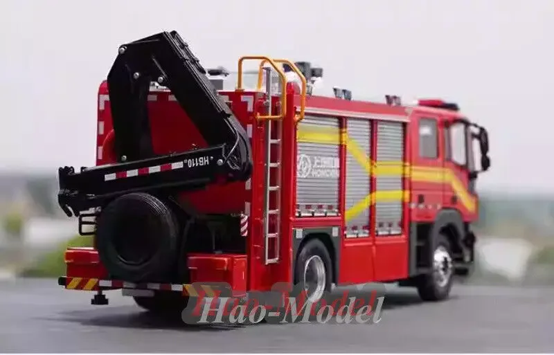 1/24 para saic iveco genlyyon350 motor de bombeiros liga diecast modelo de carro crianças presente aniversário hobby exibição coleção ornamentos vermelho