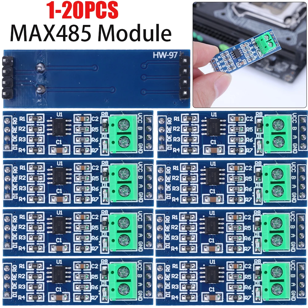 1-20PCS RS-485 TTL Turn To RS485 MAX485CSA Converter Module 5 V TTL To RS-485 Module Stable For Arduino Microcontroller MCU