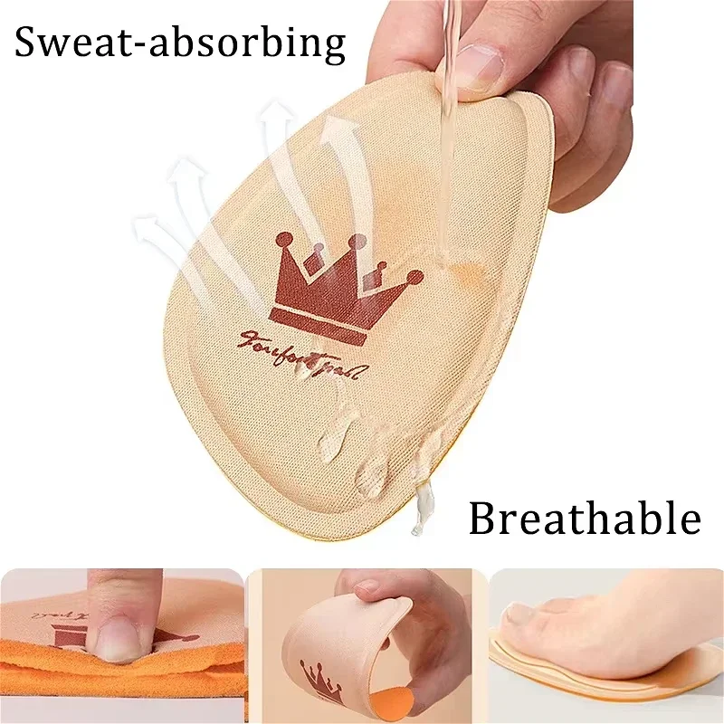 1/2pairs Vrouwen Voorvoet Pad Hoge Hakken antislip Pijnbestrijding Insert Halve Inlegzolen Ademend Zweetabsorberende Voet Pads voor Schoenen