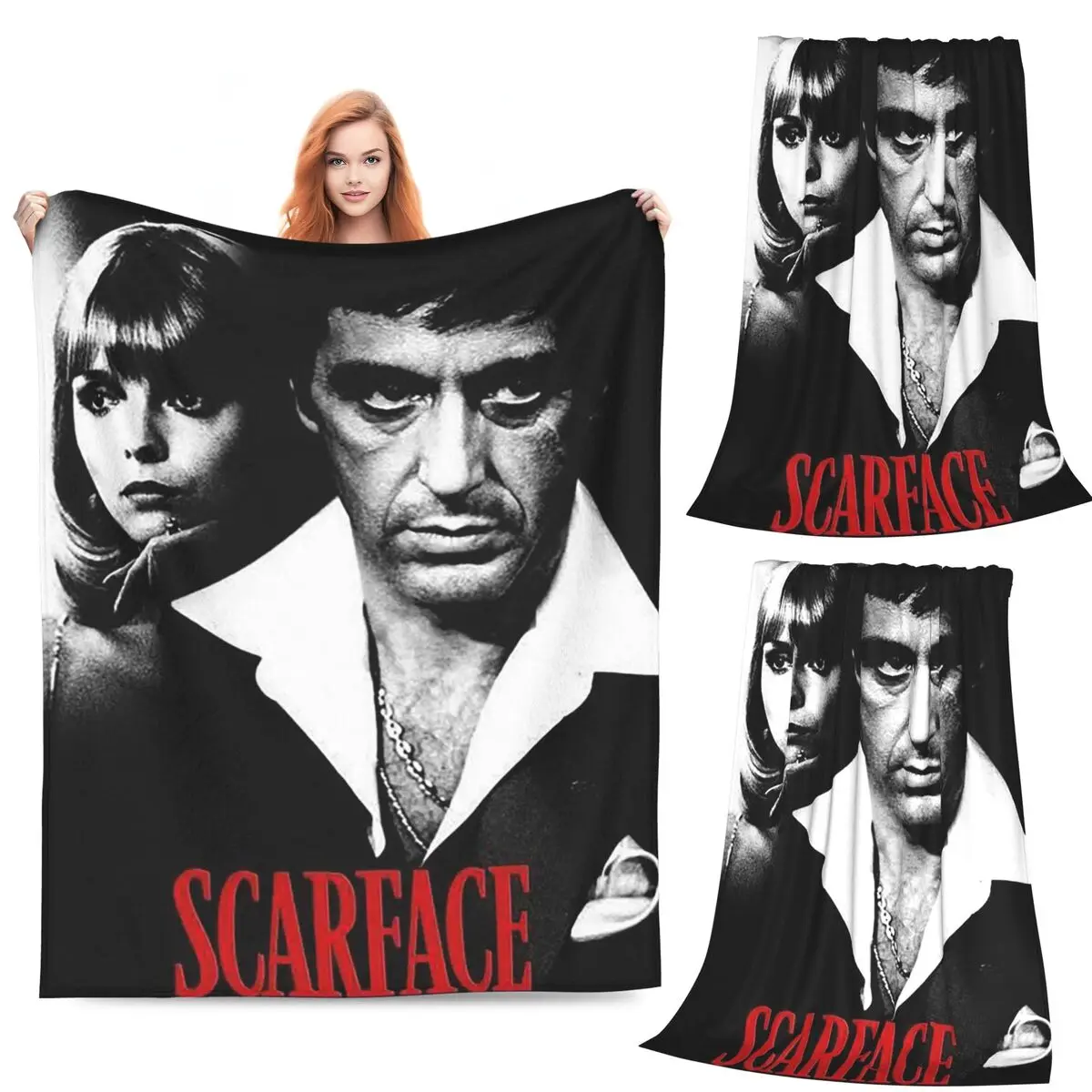 

Одеяло со шрамом Тони из фильма, фланелевое одеяло для дивана, супер мягкое одеяло для дома, спальни, путешествий, покрывало, одеяло