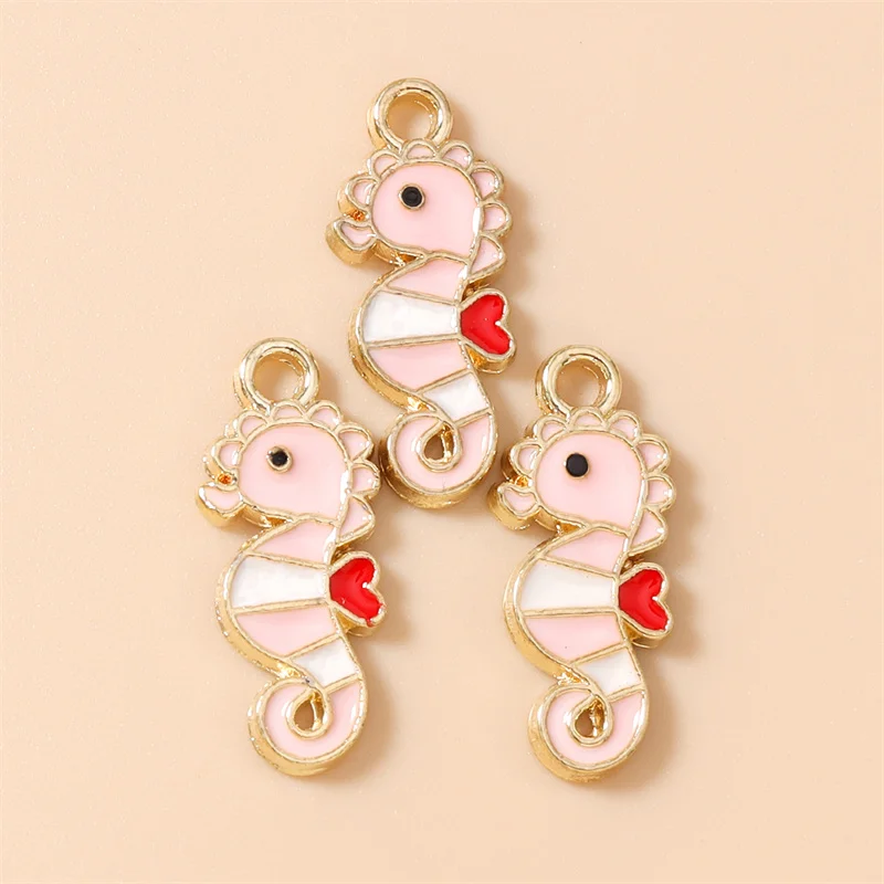 Leslie 20 Stück 9x21mm Niedliche Cartoon-Seepferdchen-Anhänger für DIY Ohrringe, Halsketten, Schmuckherstellung, Zubehör, handgemachte Bastelarbeiten – Detail 8