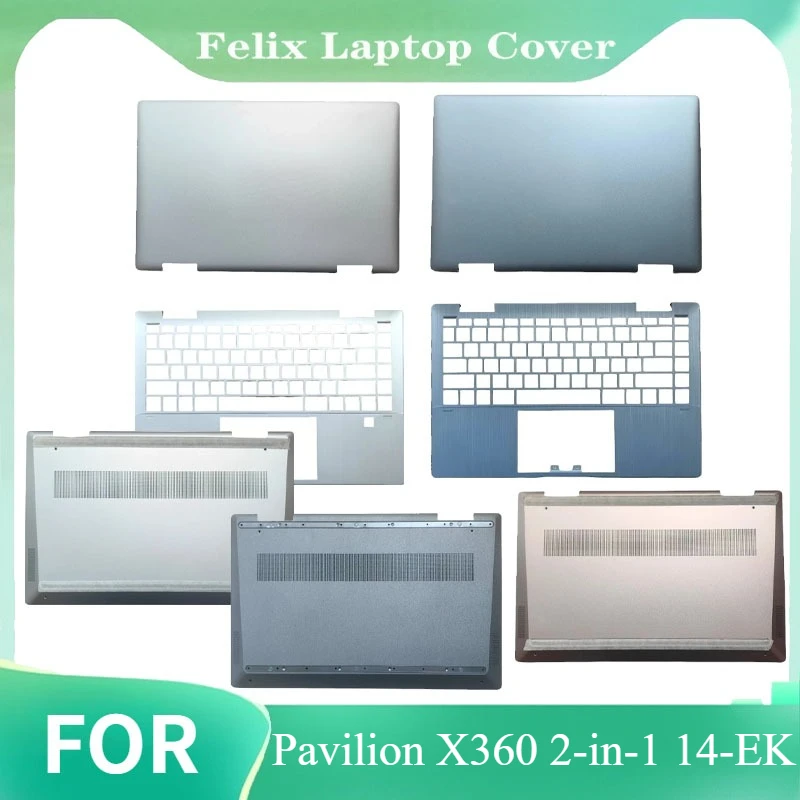 

New Laptop LCD Rear Lid Back Cover Palmrest Upper Bottom Case Shell Silver Blue For Pavilion X360 2-in-1 14-EK TPN-W155