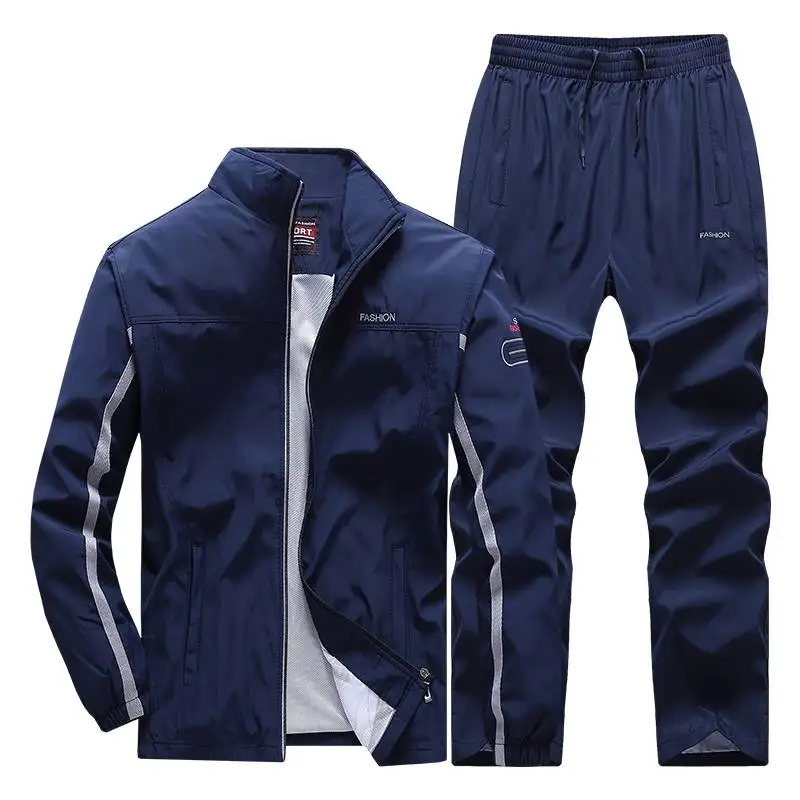 Men Tracksuit New Spring Autumn Sportswear Set Sports Suit Casual Sweatsuit Jacket+Pants Male Jogging Clothing Asian Size L-5XL