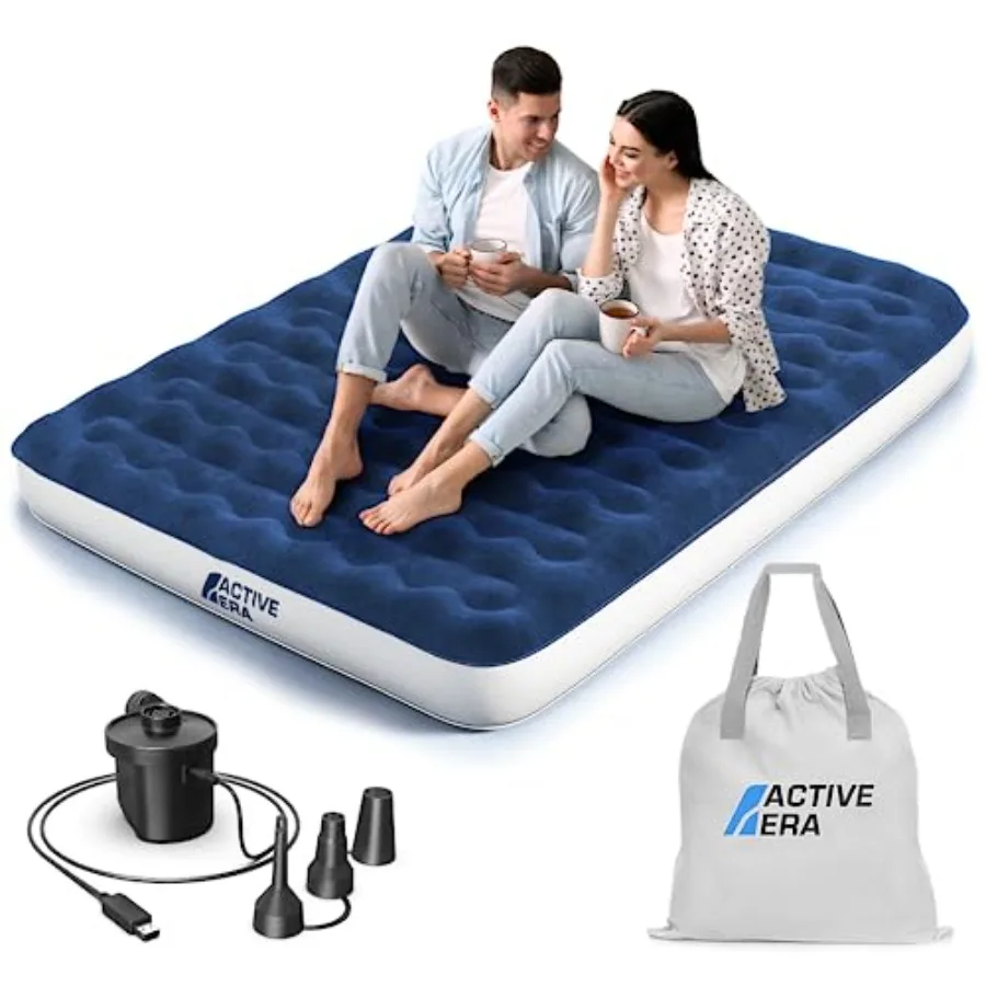

Luxury Camping Air Mattress with Built in Pump - Queen USB Rechargeable Pump Travel Bag for Tent Camping