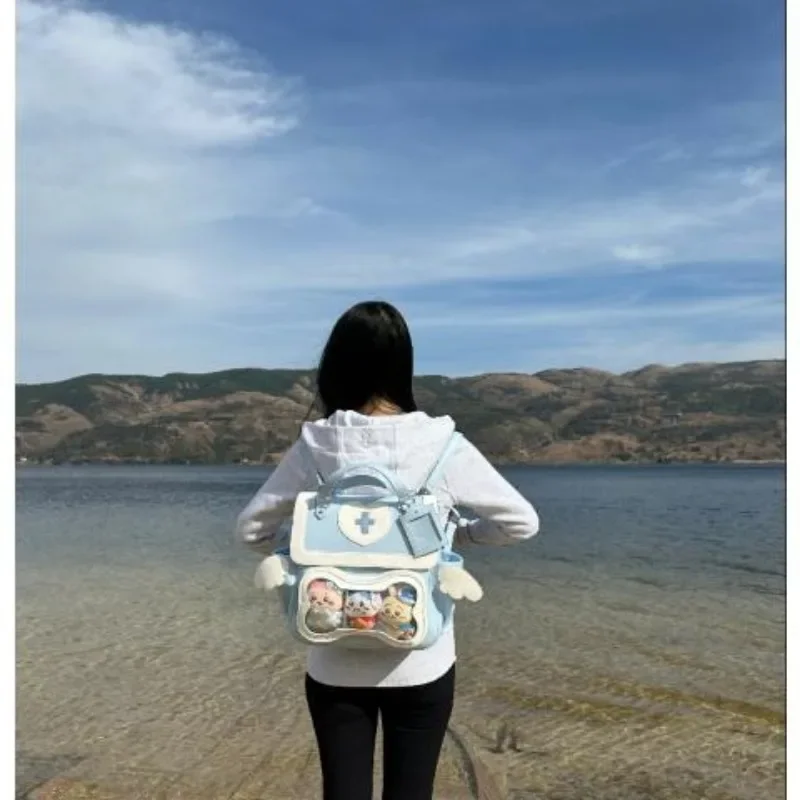 Transparent Kawaii Schoolbags Women Fashion Streetwear Y2k Aesthetic Backpacks Kawaii Chic All Match Ita Bags Femme New