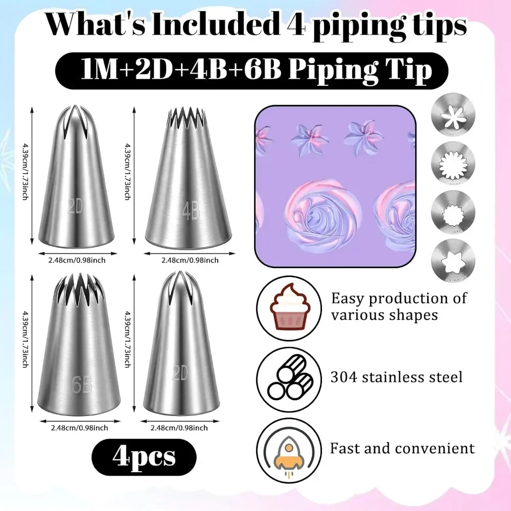 Large Piping Tips Set, 4PCS St - Decorating Tip Set recensione e prezzo