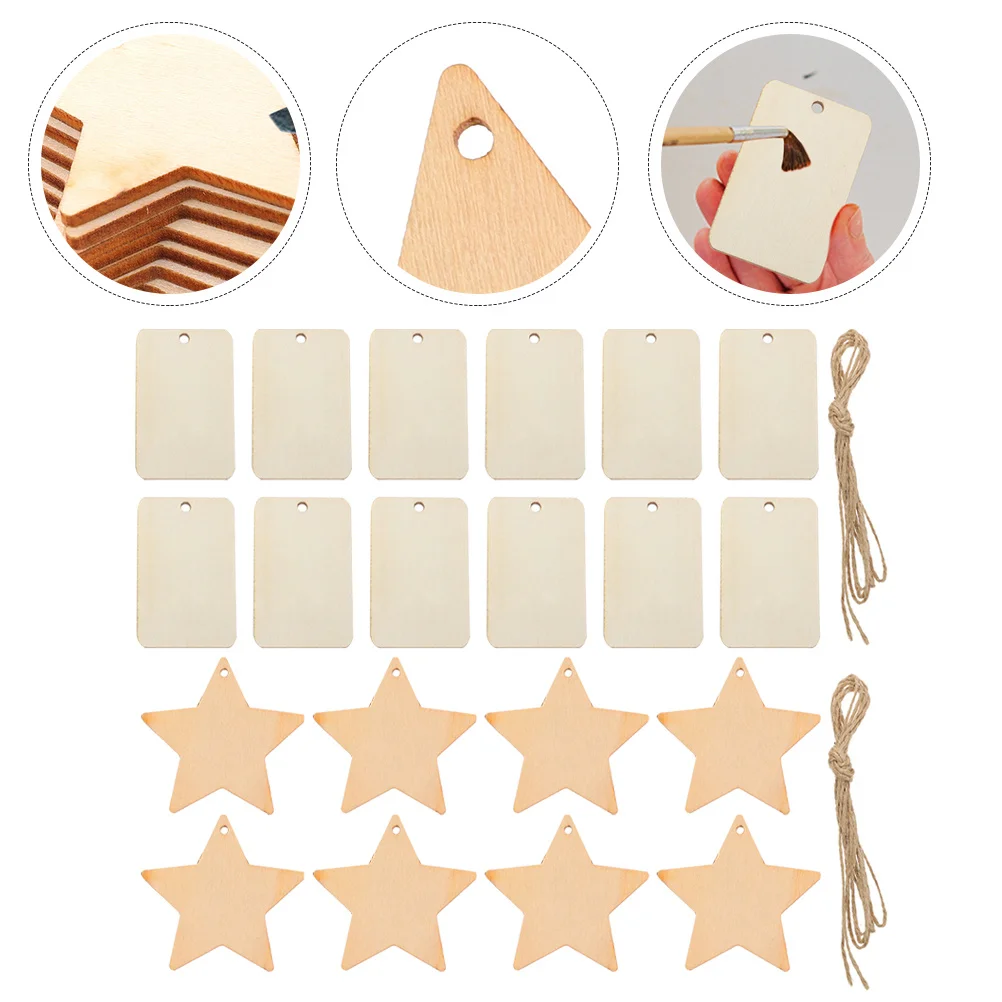 100Sets Unfinished Wooden DIY Chips Geometric Graffiti Slices Easy to Decorate and Color for Crafts Wooden DIY Chips