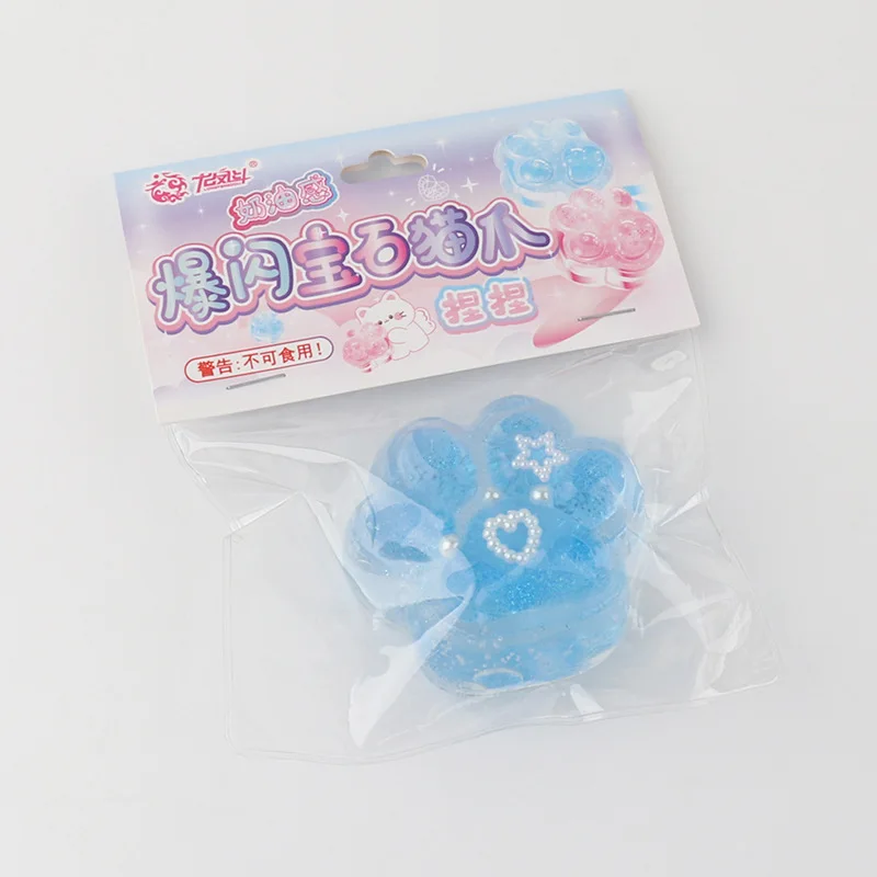 Creative Cat Paw Decompression Toys Gemstone Cat Paw Pinch Soft Vent Ball Squeeze Slow Rebound Stress Relief Artifacts Toy Gifts