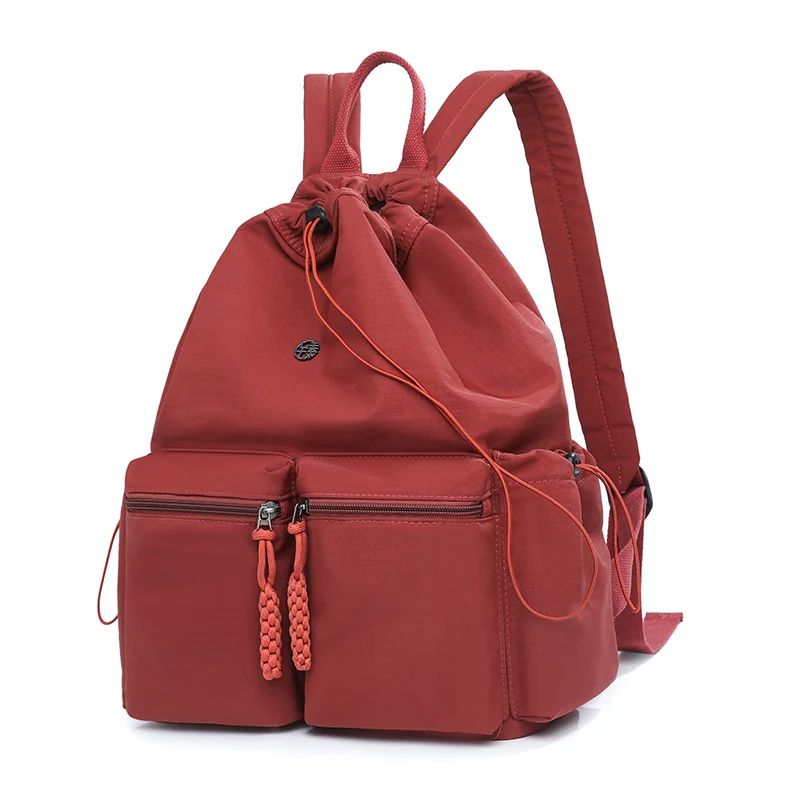 

Nylon Drawstring Backpack for Women 2025 New Model Large Capacity Multi-Color Lightweight Casual Travel Backpack