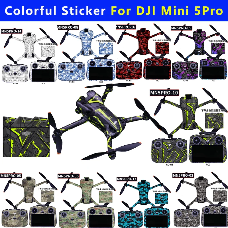 For DJI MINI 5 PRO Drone Stickers Charging Butler RC2/RC-N3 Remote Control Decals For Mini 5Pro Skin Protective Film Accessories