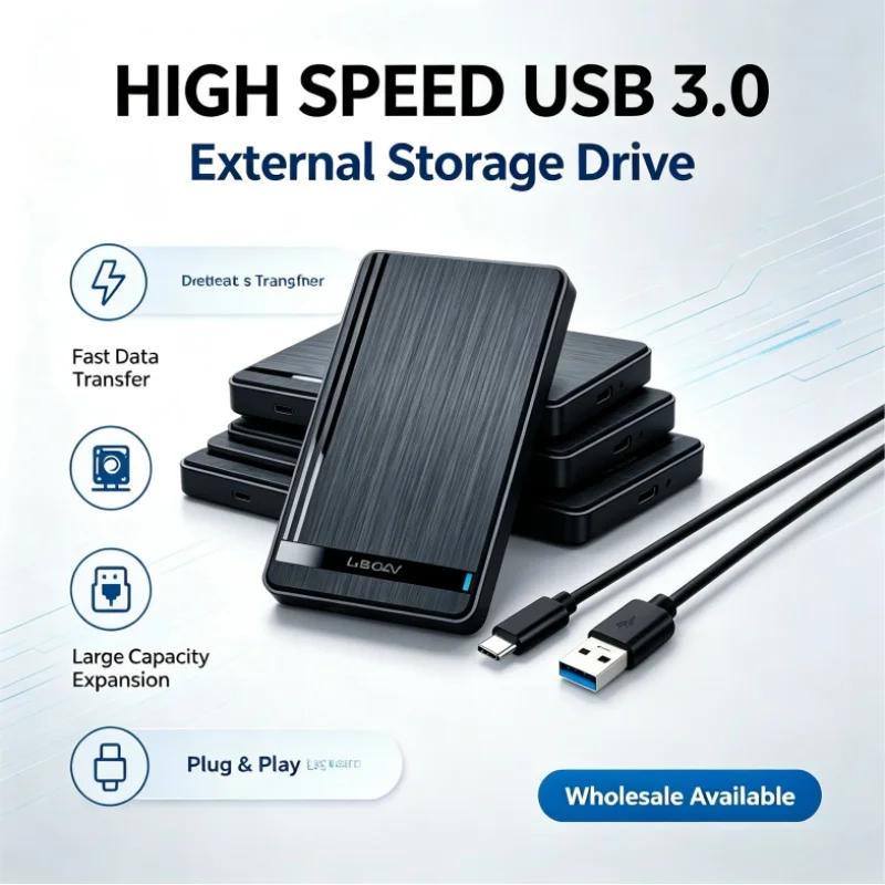 2.5 Inch Brushed Mobile Hard Drive Enclosure Notebook Serial Port SSD Mechanical USB 3.0 External Solid State Drive for Laptop