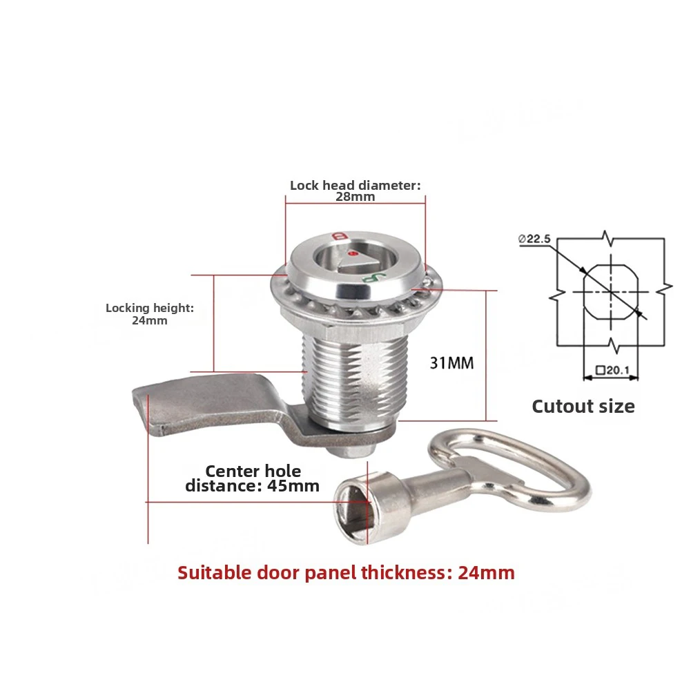 Telescopic Tensioner Lock in Stainless Steel Designed for Secure Fastening of Distribution Boxes and Equipment Cabinets