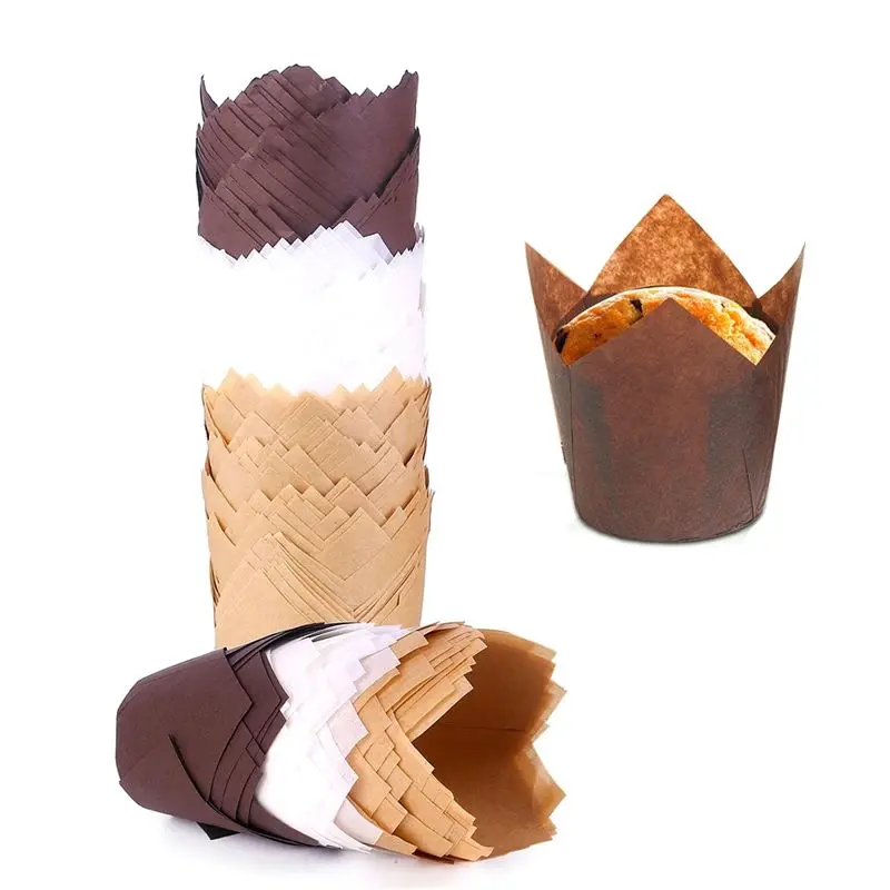 200PCS Tulip Cupcake Liners Upgrade Parchment Paper Muffin Liners For Baking Cupcake For Party Wedding Birthday Limited Time Off