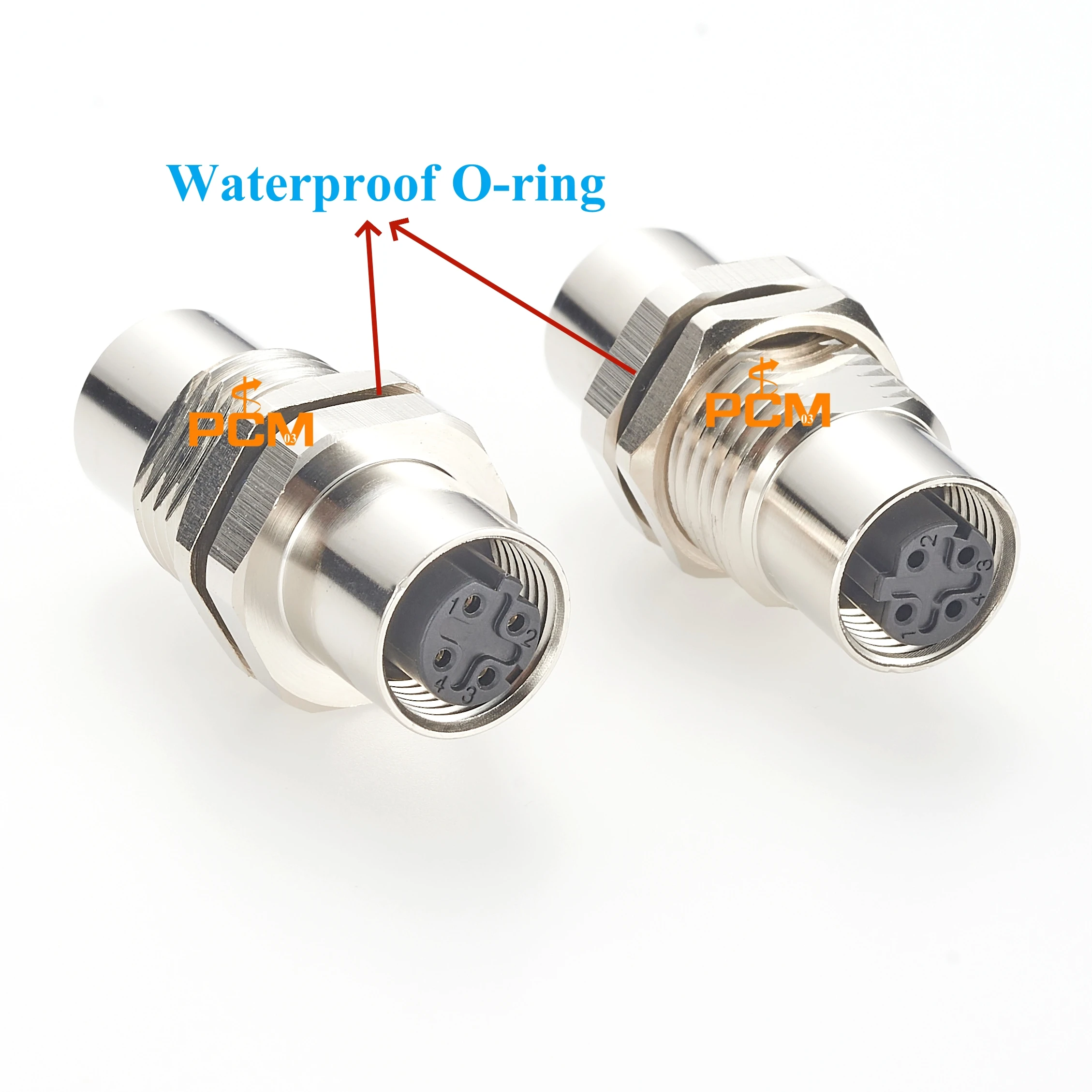 Profinet M12 4Pin D Code Shielded Coupler Feedthrough Panel Chassis Mount Cat5 Ethernet Female Connector Sensor Actuator Adapter