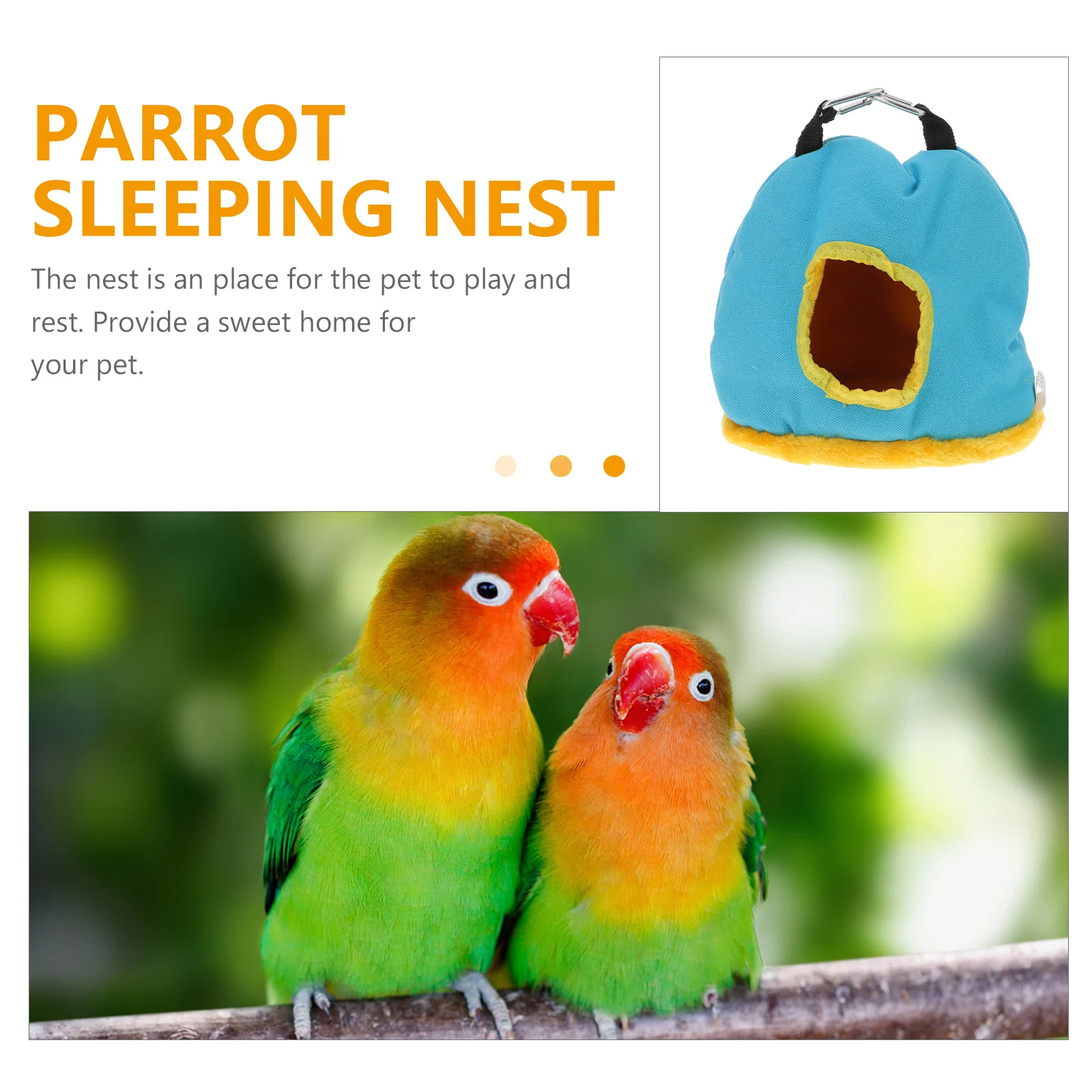 

Warm For Parrots Round Durable Indoor Outdoor Sleeping Pet Birds Play Nest Decorative Home Use Parrot