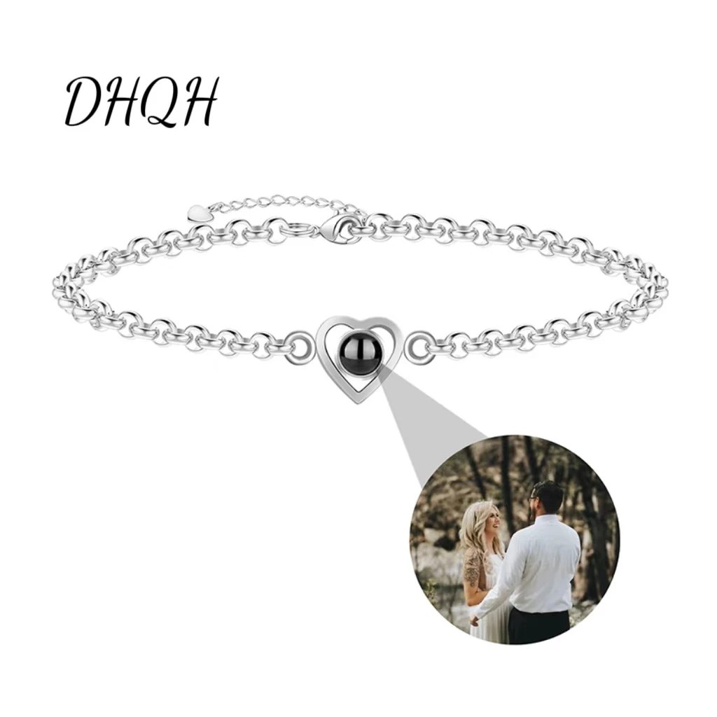 

DHQH Customized Photo Projection Bracelet with Personalized Images Customized Photo Love Projection Pendant Bracelet Gift