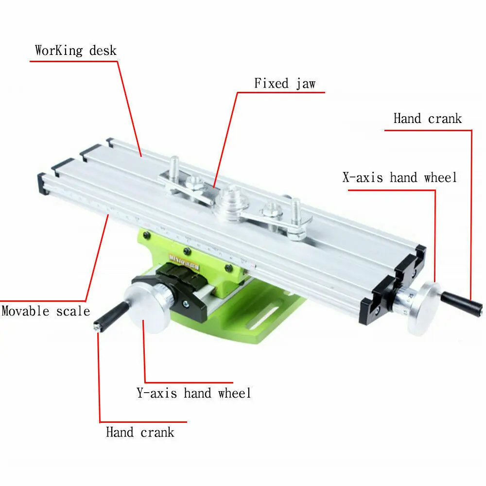 Mini Precision Milling Working Xy Cross Sliding Drilling Machine Vice Fixing Table Bench