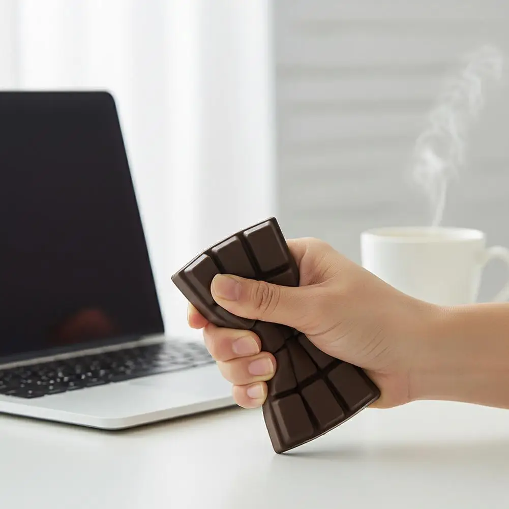 Simuliertes Schokoladen-Quetschspielzeug aus PU, weich und langsam rückfedernd, Büro-Stressabbau-Spielzeug, Handentspannungs-Geschenk, Desktop-Dekoration – Detail 14