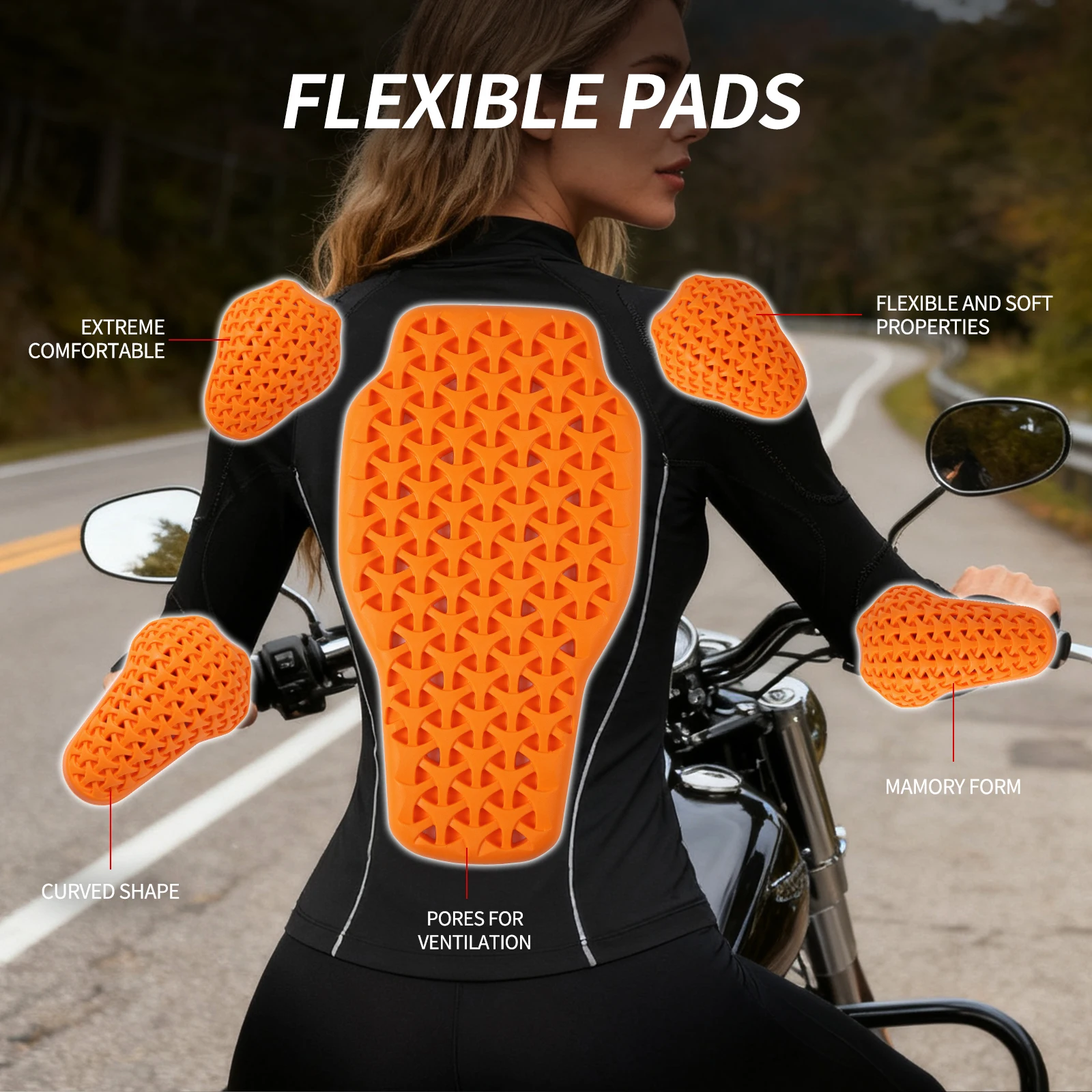 WOSAWE Women Motorcycle Jacket Warm Fleece Lining Slim Fit Winter Street Riding Long Jersey with  Shoulder Elbow Back  Pads