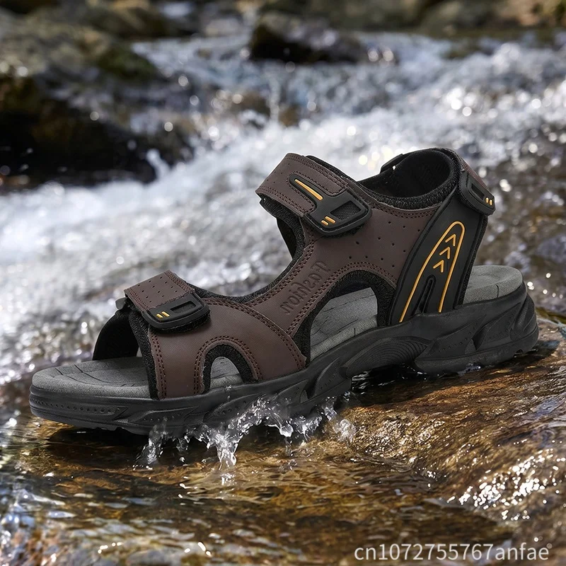 Summer Classic Mens Sandals Leather Sports Sandals Men Outdoor Wading Casual Lightweight Sandal Fashion Men Sneakers Size 38-46