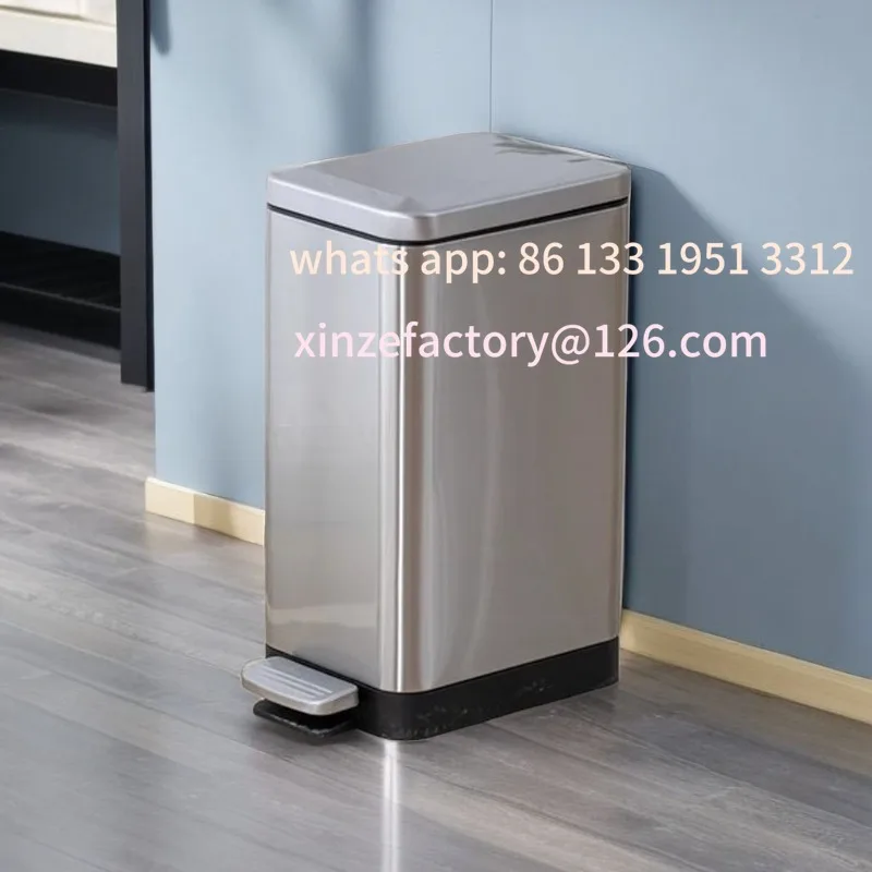 

Customizable Bathroom Bedroom Litter Bins with Lid Toilet Garbage Bins C Trash Can Stainless Steel Food Pedal Kitchen Trash Cans