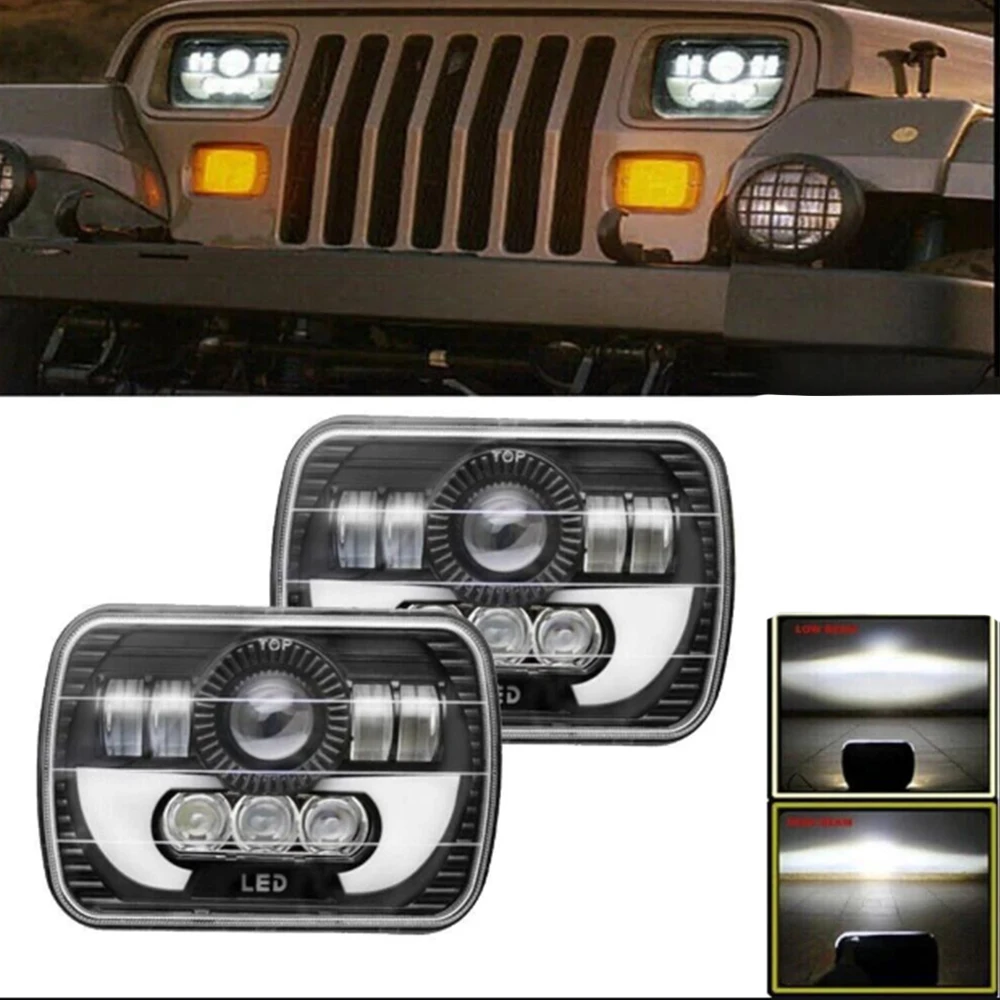

HYNBYZJ 5X7" 7x6 Inch 300W Rectangle LED Headlight Truck Lorry Led Off-road Work Light For Jeep Ford GMC