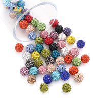 50pcs 10mm Czech Crystal Rhinestones Pave Clay Round Disco Ball Spacer Beads For Jewelry Making Accessries