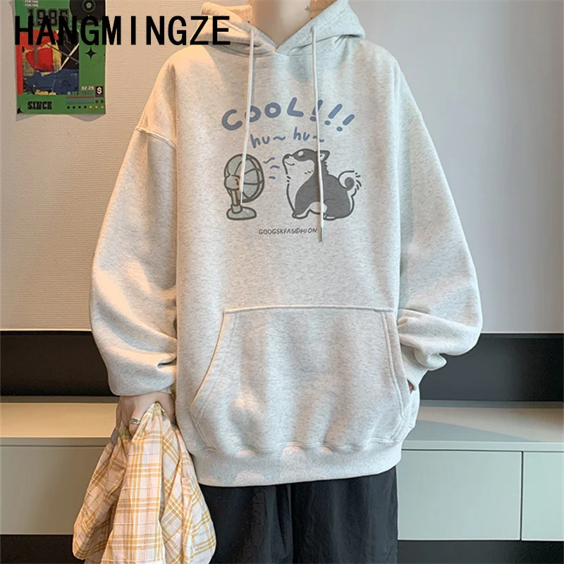 Autunno Anime Dog Stampa grafica Felpe con cappuccio da uomo Streetwear Abbigliamento Hip Hop Moda Felpe con cappuccio Pullover oversize Felpa con