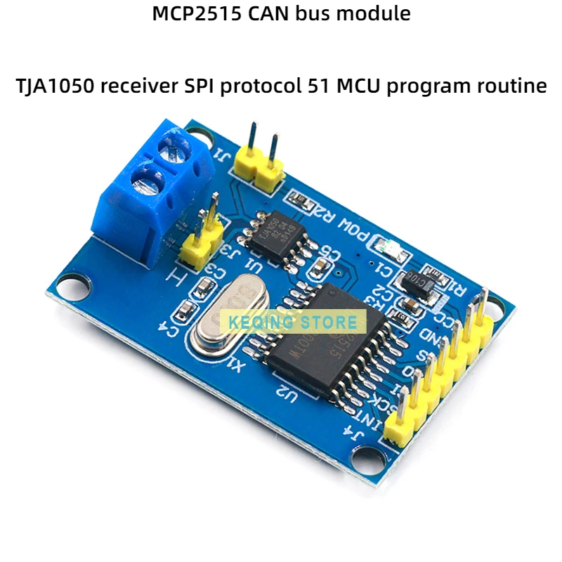 MCP2515 CAN bus module TJA1050 receiver SPI protocol 51 MCU program routine