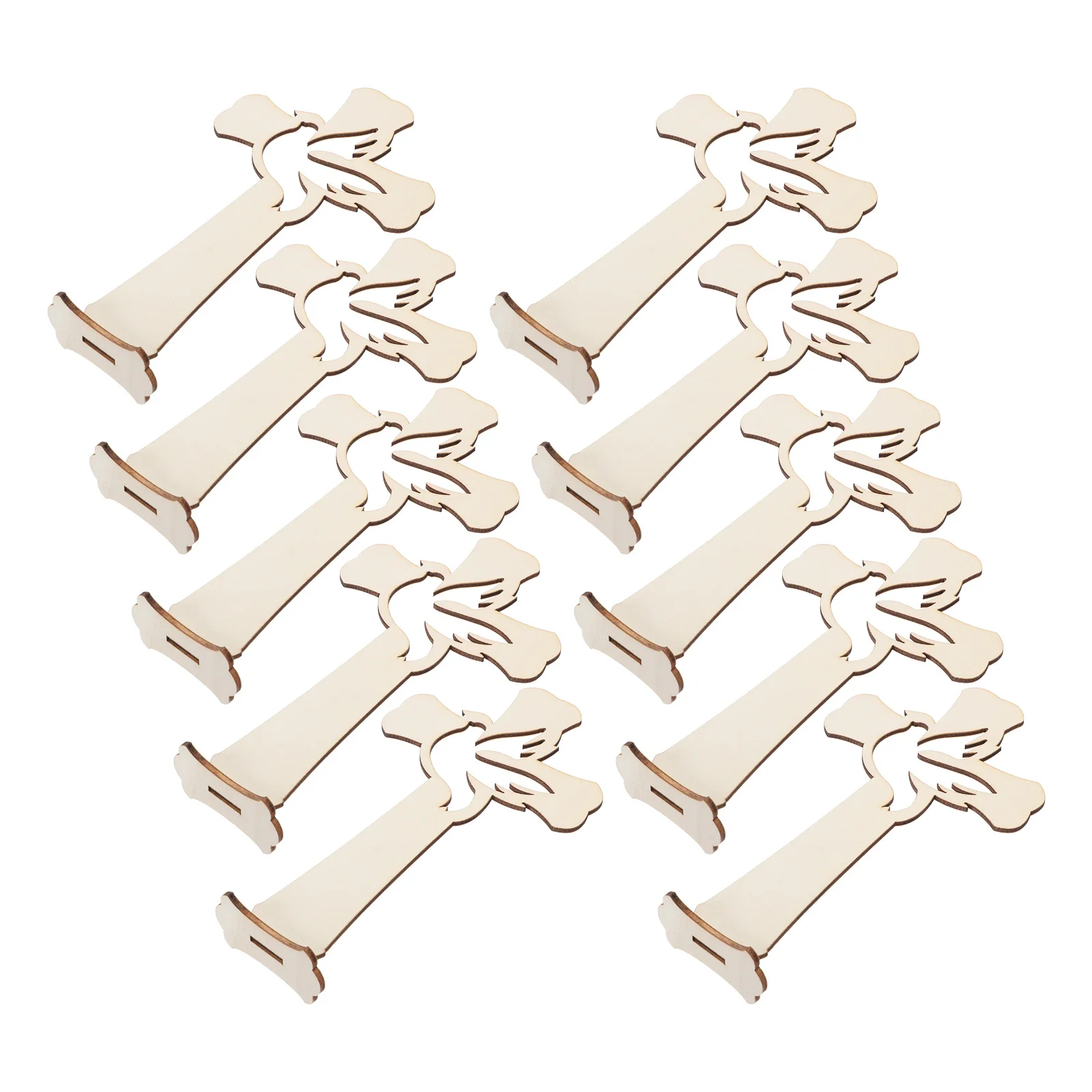 

10Pcs Wooden Cross Ornament Small Desktop Decor for Christian Gift Home Interior Living Room Hotel Library DIY Wood Craft