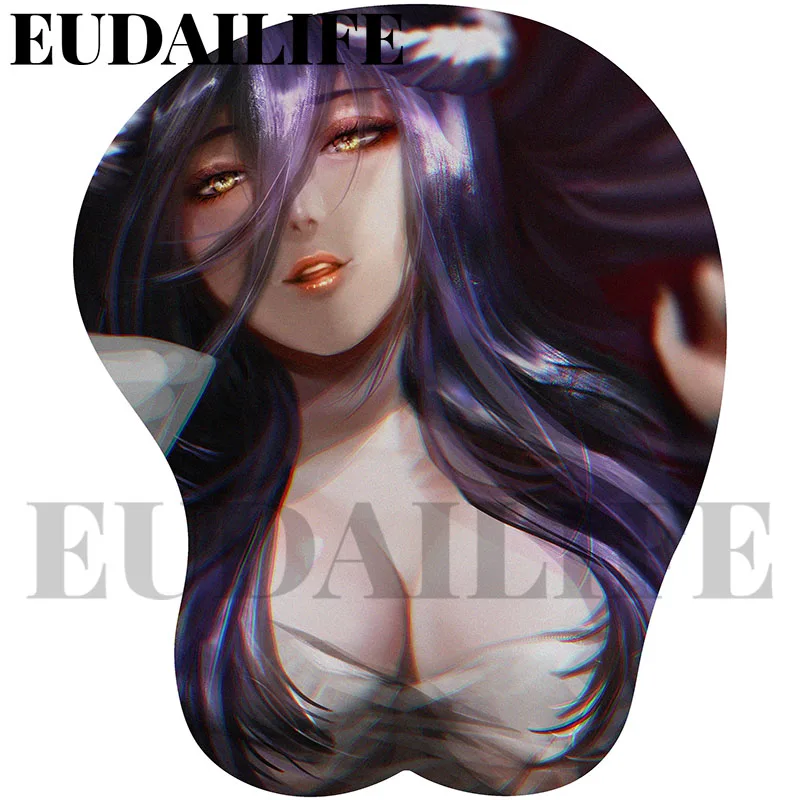 Albedo 3D Mousepad Overlord Anime Hand Wrist Rest Mouse Pad Mousepad Silicone Oppai Soft Mouse Mat Office Work Otaku Gift