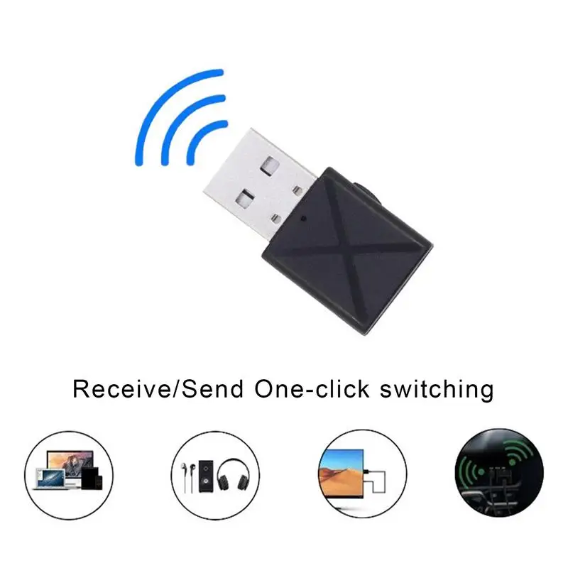 Adaptador sem fio 5.0 adaptador sem fio de mesa 2-em-1 transmissor usb computador receptor de tv plug-and-play para trabalho remoto