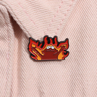 Fire Helllmo Enamel Pins Custom Cute Cartoon Brooches Lapel Badges Funny Anime Animal Jewelry Gift for Kids Friends