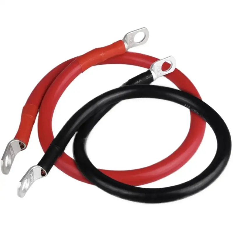 50CM Car Battery Cable Battery Inverter Cable Set With Terminals 8AWG Stranded Copper Cord Solar Power Connection Wire with Lug