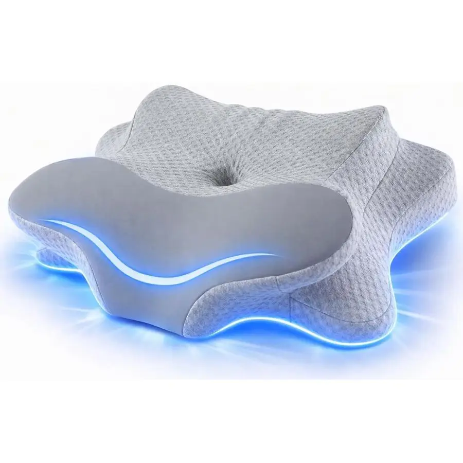 

Neck Pillow Memory Foam Pillow for Pain Relief Sleeping, Ergonomic Neck Support Contour Pillow for Side, Back amp Stomach Sleepe