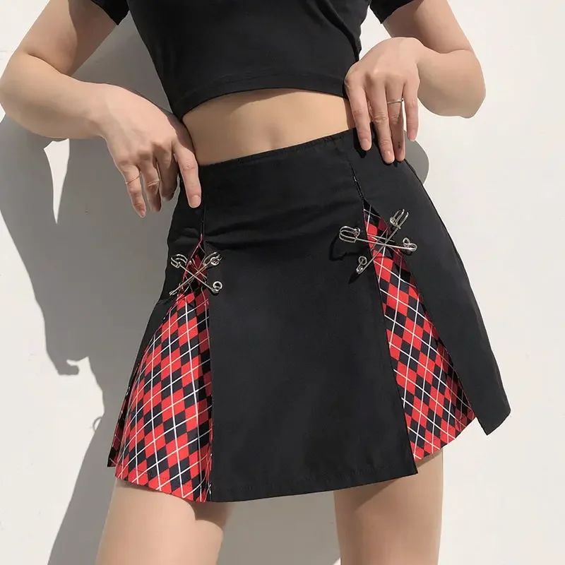 Y2k 2024 Girl Clothes Sexy Skirt for Sex Kawaii Skirt Cosplay Goth Skirt Super Cute Accessories Plaid High Waist Skirt for Women