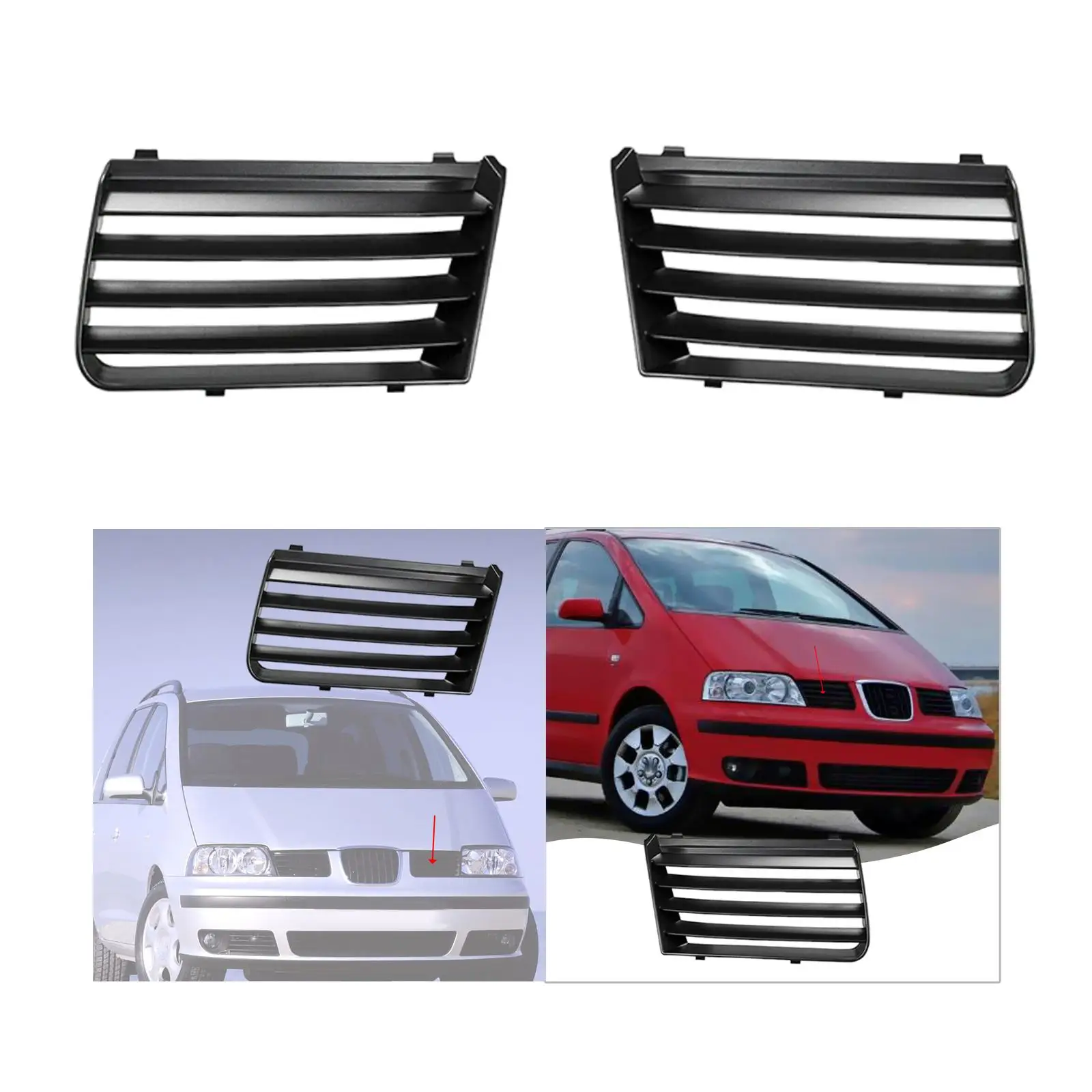 

Front Bumpers Upper Grille Direct Replaces Spare Parts Light Grille Lamp Cover for 2001-2010 Easy Installation
