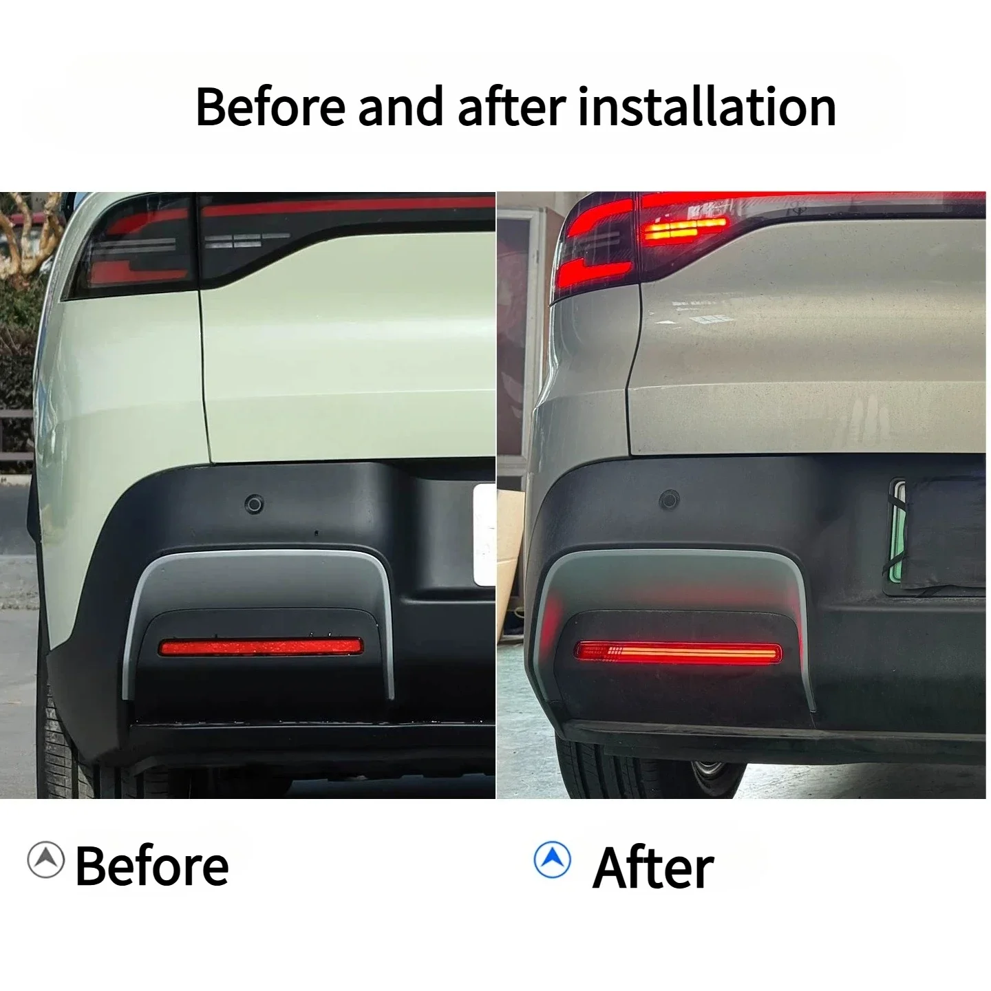 Car Rear Bumper Lamp Reflector For Changan NEVO Q05 2026 LED Brake Warning Light Turn Signal Navigation Light Modified Accessory